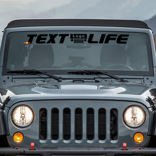 Custom Text Life Windshield Banner Vinyl Aufkleber Decal für Jeep Wrangler 3