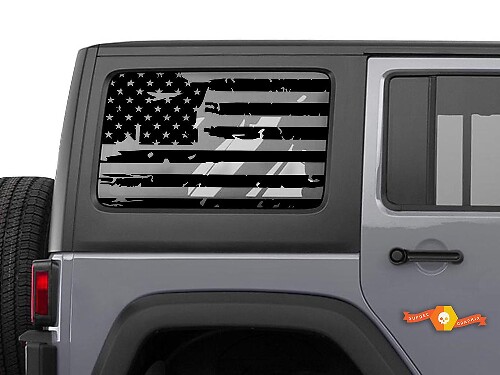 Zerfetzter USA-Flagge Heckseitenfenster Vinyl-Aufkleber für Jeep Wrangler