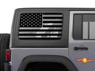 Jeep Wrangler JK & JL American Flag Window Hardtop Set Vinyl-Aufkleber 2007–2019
