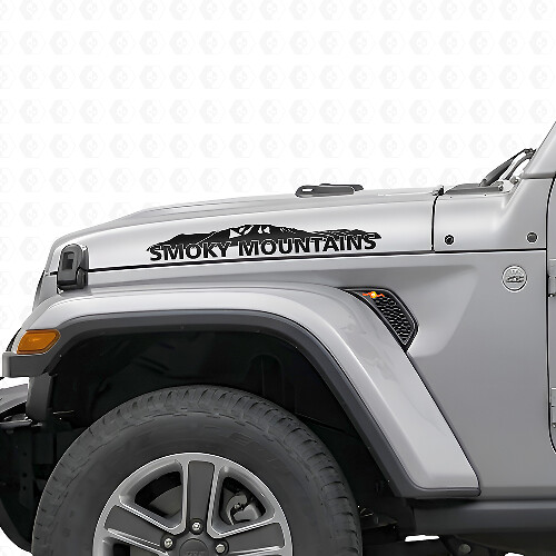 Smoky Mountains Motorhauben Vinyl-Aufkleber für Jeep Wrangler