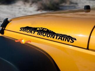 Smoky Mountains New Mountains Fensteraufkleber für Motorhaube Jeep Wrangler Rubicon Renegade Vinyl-Aufkleber
