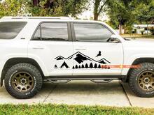 Seitentür Berge Bäume und Camp Reise Vinyl Aufkleber passend für Toyota TRD PRO Tacoma 4Runner Tundra
 2