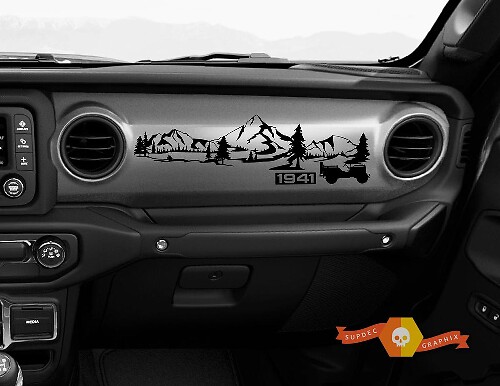 1941 Willys Mountain Forest Armaturenbrett Vinyl-Aufkleber für Jeep Gladiator JT