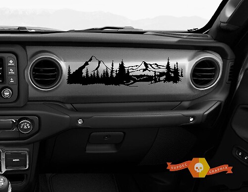 Mountain Forest Armaturenbrett Vinylaufkleber für Jeep Gladiator JT