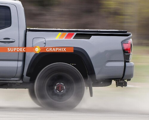 Retro-Stil Nachttisch-Streifen Vinyl-Aufkleber-Set für Toyota Tacoma 2016-2020