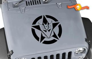 Jeep Wrangler Decepticon Oscar Mike Military Star Vinyl-Motorhauben-Aufkleber, 55,9 x 55,9 cm
