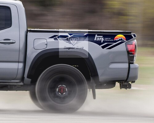 Vintage TEQ 4x4 PRO Sport Offroad Side Vinyl Aufkleber Aufkleber passend für Tacoma 2013–2020 oder Tundra 2013–2020
