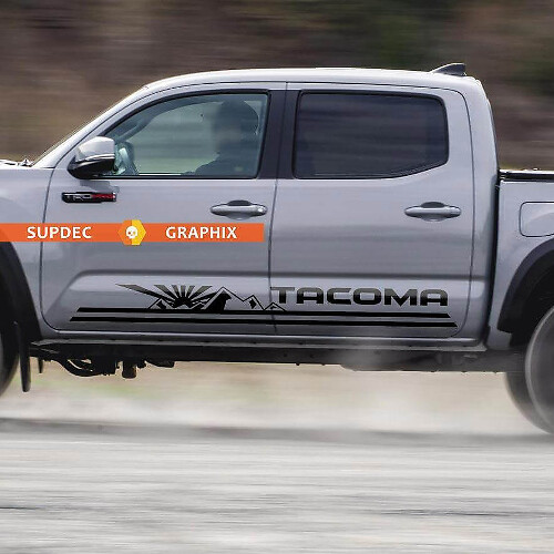 Mountains Rising Sun Seitenstreifen Vinyl-Aufkleberset für Toyota Tacoma