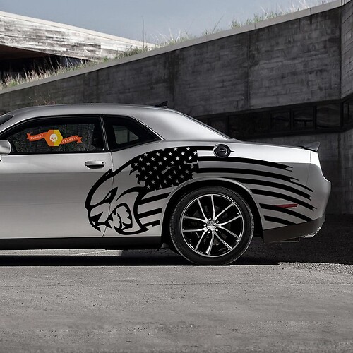 USA Flag Hellcat Seiten Vinyl Aufkleber Sticker für Dodge Challenger