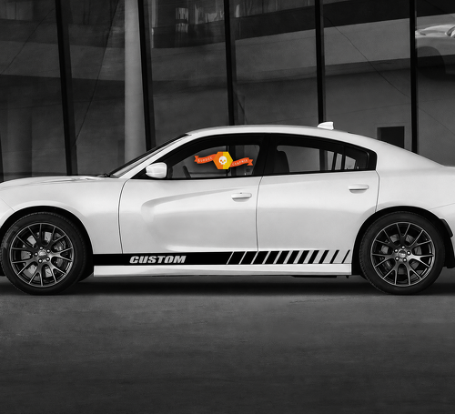 CUSTOM Block Slash Streifen Paar Schweller Vinyl Aufkleber Sticker für Dodge Charger 2011-2020