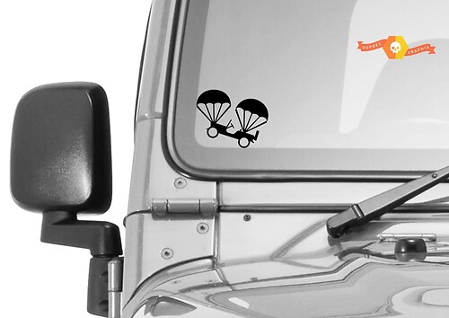 Jeep Windschutzscheibe Easter Egg Corner Rock Willys 1941 War Air Drop Vinyl Aufkleber Aufkleber
