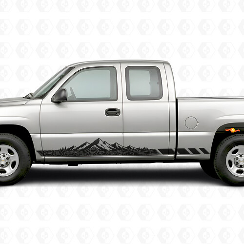 Mountain Topographische Tür- & Schwellerfolie für Chevrolet Silverado 1500 GMT800 1999-2007
