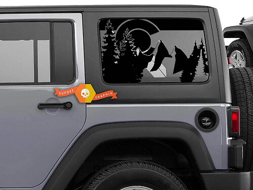 Colorado-Flag-Berg-Heckseitenfenster-Vinylaufkleber für Jeep Wrangler