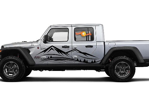 Jeep Gladiator JT Extra Large Mountain Range Vinyl-Grafik
