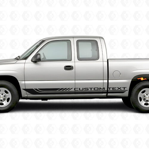 Benutzerdefinierte Textrahmen Tür- & Seitenschweller Vinyl-Streifen für Chevrolet Silverado 1500 GMT800 1999-2007