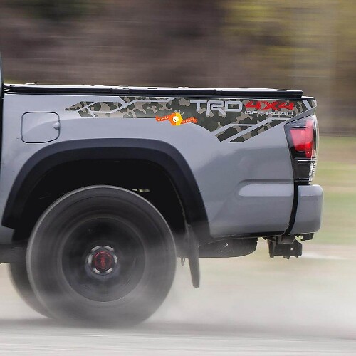 TRD 4x4 Offroad Camouflage-Stil Vinyl-Aufkleber für die Seitenwand des Ladebetts für Toyota Tacoma 2013-2020