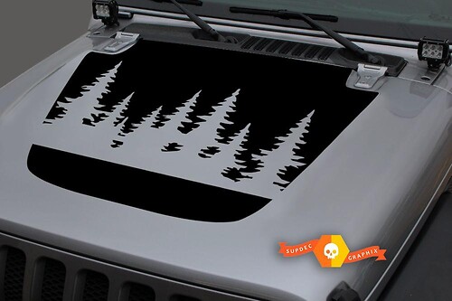 Jeep 2018–2021 Gladiator JT Wrangler JL JLU Motorhaube Wald Vinyl Aufkleber Aufkleber Grafiken
