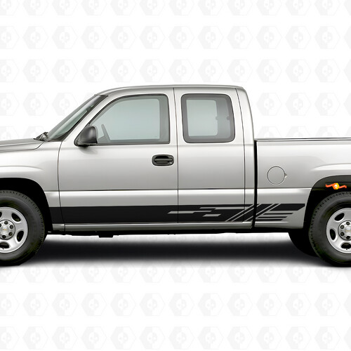 Diagonale Schlitztür- und Schweller-Vinylstreifen für Chevrolet Silverado 1500 GMT800 1999-2007