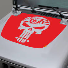 Jeep 2018–2021 Gladiator JT Wrangler JL JLU Motorhaube Schädel Punisher USA Flagge Vinyl Aufkleber Aufkleber Grafik
 2