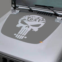 Custom Schädel USA-Flagge Hauben-Vinylaufkleber für Jeep Wrangler & Gladiator_3