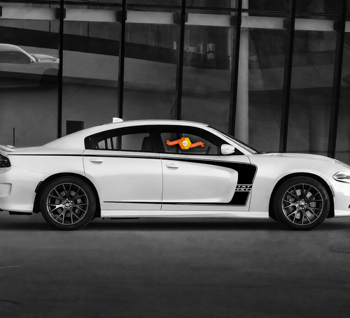 Custom Two Line C Stripes — Vinylaufkleber (Seite) für Dodge Charger 2011-2020