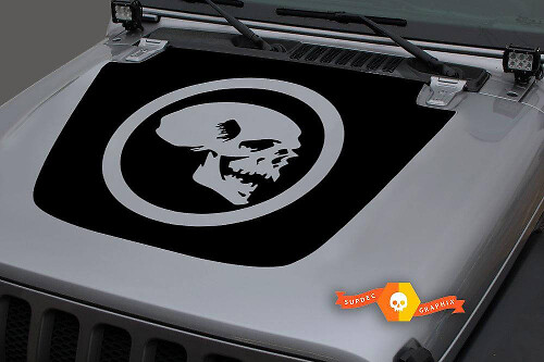 Totenkopf im Kreis Vinyl-Aufkleber für Jeep Gladiator und Wrangler