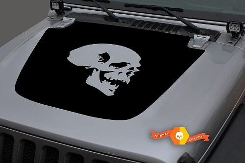 Totenkopf-Hauben-Vinylaufkleber für Jeep Wrangler JL/JLU und Gladiator JT