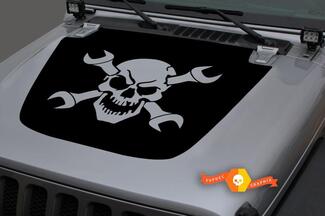 Jeep 2018–2021 Gladiator Wrangler JL JLU JT Hood Skull and Crossbone symbol Late Middle Ages Vinyl Decal Sticker Graphic
