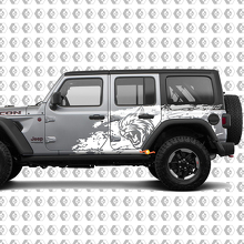 Hell Cat Wild Style Splash Grunge Seitenvinyl-Aufkleber Decal Grafik für Jeep Wrangler Unlimited 2