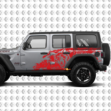 Hell Cat Wild Style Splash Grunge Seitenvinyl-Aufkleber Decal Grafik für Jeep Wrangler Unlimited 3