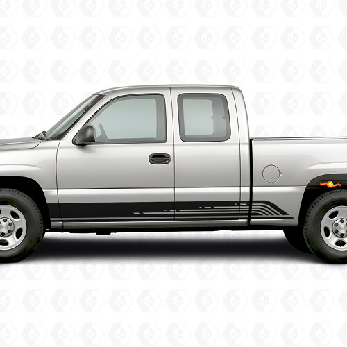 Parallele Kontur Tür- & Seitenschweller-Vinylstreifen für Chevrolet Silverado 1500 GMT800 1999-2007