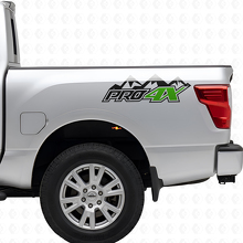 PRO-4X Mountain Seitenbettrand Vinyl-Aufkleber-Set für Nissan Titan 2016+_3