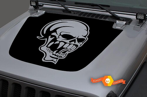 Vampir-Schädel Blackout Hauben-Vinyl-Aufkleber für Jeep Wrangler und Gladiator