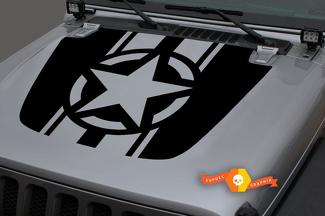 Jeep 2018–2021 Gladiator Wrangler JL JLU JT Hood Army Navy Star US USA Flagge Vinyl Aufkleber Aufkleber Grafik
