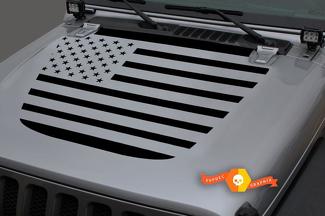 Jeep 2018–2021 Gladiator Wrangler JL JLU JT Motorhaube US USA Flagge Vinyl Aufkleber Aufkleber Grafik
