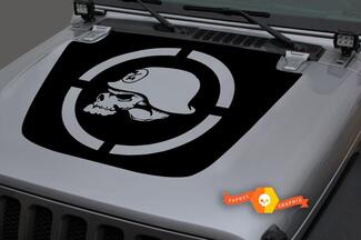Jeep 2018–2021 Gladiator Wrangler JL JLU JT Hood War Metal Mulisha Skull Black Mark Vinyl Aufkleber Aufkleber Grafik
