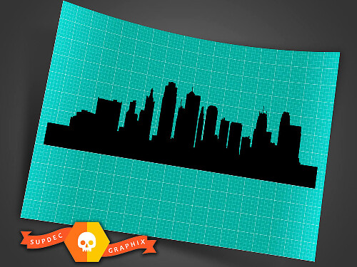 City Skyline Armaturenbrett Vinyl-Aufkleber für Jeep Wrangler und Gladiator