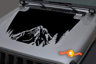 Jeep 2018–2021 Gladiator Wrangler JL JLU JT Hood Forest Mountains Vinyl Aufkleber Aufkleber Grafik

