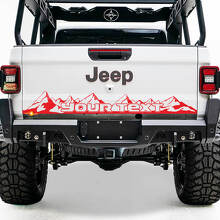 Benutzerdefinierte Schrift Mountain Style Heckklappen-Vinylaufkleber für Jeep Gladiator JT_3