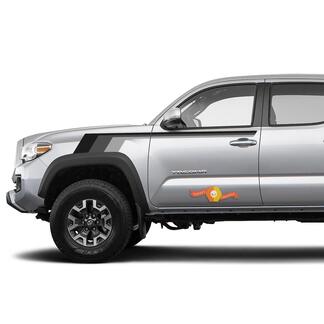 Toyota TRD Old Style Tacoma Monochrome Style Grey Shadows Graphics Side Decal Stripe Decal
 1