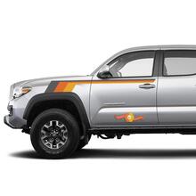 Toyota TRD Motorhaube im alten Stil, Tacoma Vintage-Stil, braune Schatten. Grafik-Seitenaufkleber, Aufkleber, Streifenaufkleber
 2