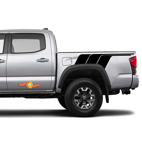 Toyota Trd, alter Stil, Rückseite, Tacoma, Vintage-Stil, einfarbig, Grafik, seitlicher Aufkleber, Streifenaufkleber
