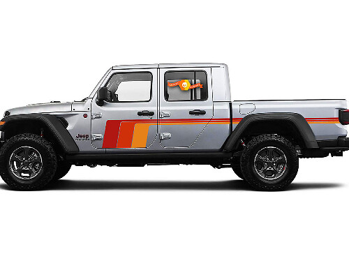 Retro-Stil Seitenstreifen Vinyl-Aufkleber für Jeep Gladiator JT