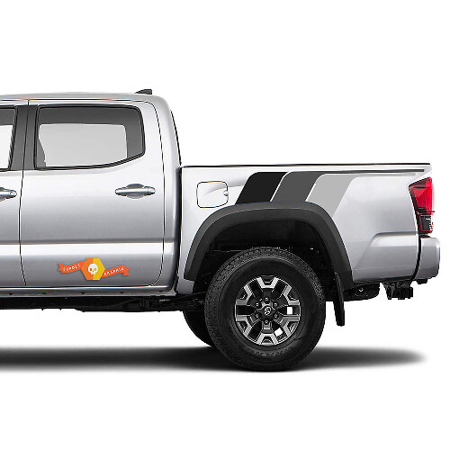 Monochromes Retro Heckseiten-Streifen Vinyl-Aufkleber-Set für Toyota Tacoma
