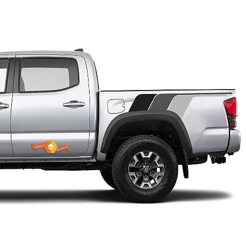 Retro Monochrome Stil Streifen Vinyl-Aufkleber für Toyota Tacoma am Bettgestell