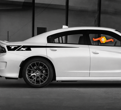 T/X Straight Quarter Stripe Kit Hinterer Kotflügel Vinylaufkleber für Dodge Charger 2015-2020