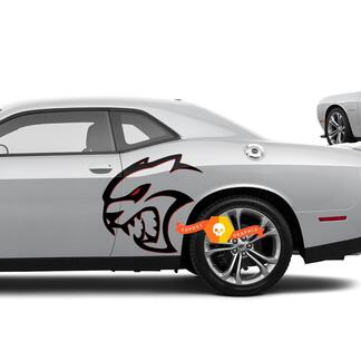 Zwei Farben Hellcat Red Eye Side Decals Aufkleber für Dodge Challenger Redeye oder Charger
