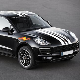 Porsche Design Macan Turbo Full Body Mittelhaube Dachspoiler Heckstreifen Aufkleber Aufkleber 2014–heute
