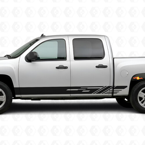 Diagonale Schlitz-Tür- und Schweller-Vinylstreifen für Chevrolet Silverado 1500 GMT900 2007-2013_1