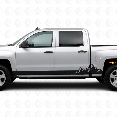 Mountain Range Tür- & Schweller-Vinylstreifen für Chevrolet Silverado 1500 K2XX 2014-2019